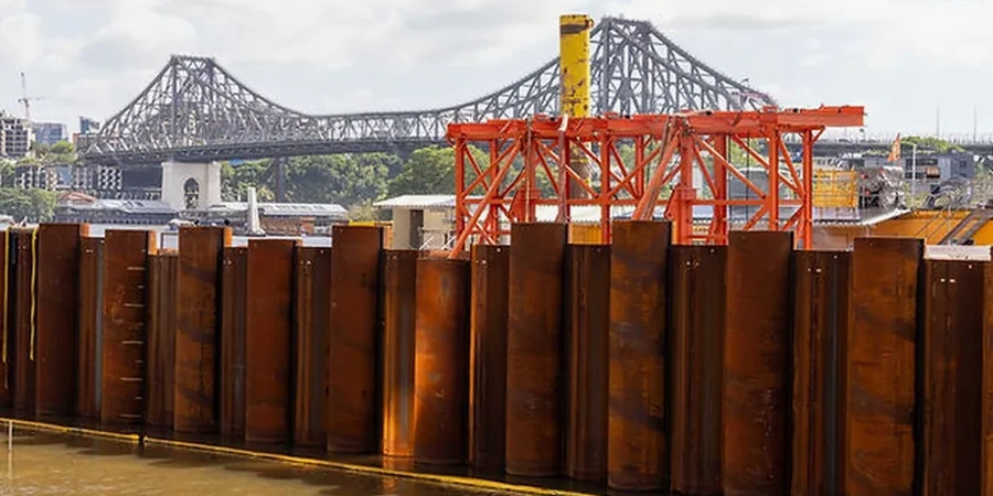Illustrative image of Sheet pile wall design in Fremont